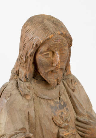 wooden Sculpture of the Throned Jesus with Symbol of the Holy Ghost - photo 3