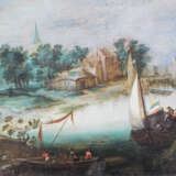 Jan Brueghel (1601-1678)- circle Village by the river with Peasants - Foto 2