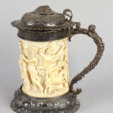German tankard with silver mounted feed top lid and handgrip - photo 1