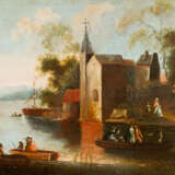 Marc Baets (18th century)- circle Church with farmers and boats by a river - Foto 2