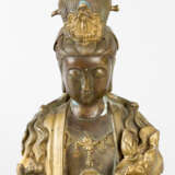 Guanyin sitting on elephant with lotus and bowl in her hands - photo 2