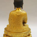 Buddha Shakayamuni in sitting position on Lotus base with rich decorated coat - фото 3