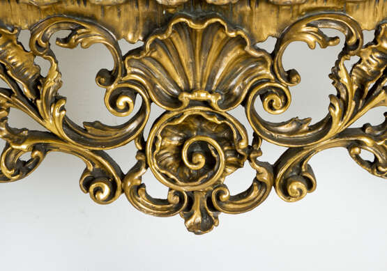 Pair of French Console tables wood curved and gilded - photo 2