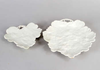 Two Hollitsch Ceramic dishes in form of leaves