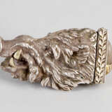 Snuff box in form of a wild boar head on the reverse lit with hazelnut symbol silver 90gramm 19th century - photo 1