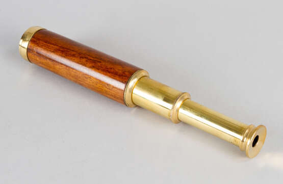 Telescope with three extensions wooden hand grip rounded polish - photo 3