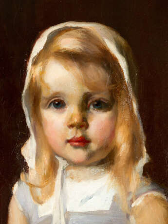 Arthur Halmi (1866-1936) portrait of a young girl oil on canvas signed upper right - Foto 3