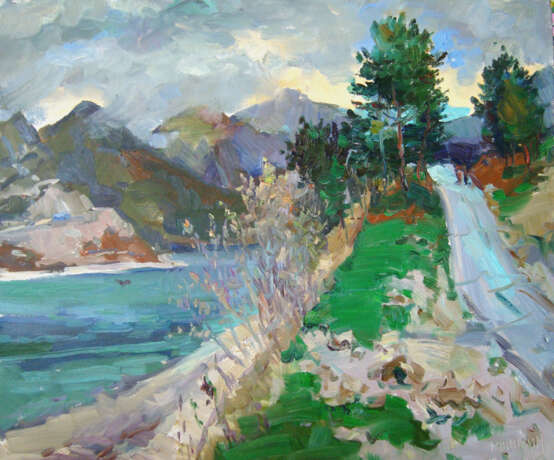 Дорога в горы Canvas Oil paint Realism Landscape painting 2017 - photo 1