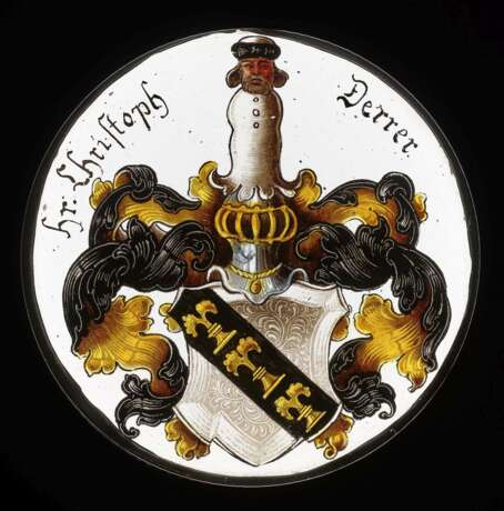 Runde Wappenscheibe der Familie Derrer von der Unterbürg. Nürnberg, um 1620 - фото 1