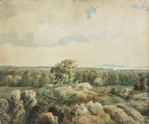 ''Landschaft mit Hirsch''. Lugo, Emil 
