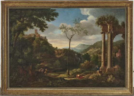 Italienische Landschaft mit Ruine und Figurenstaffage. Millet, gen. Francisque, Jean François, zugeschrieben - photo 2