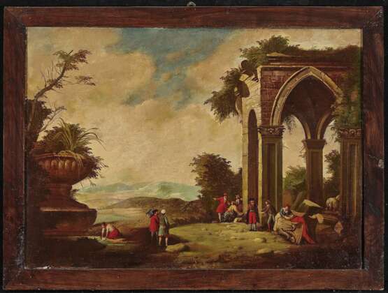 Ruinenlandschaften mit Figurenstaffage. Italien (?) im Stil des 18. Jahrhundert - фото 4