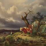 Landschaft mit Kühen und Hirtin. Mahlknecht, Edmund - Foto 1
