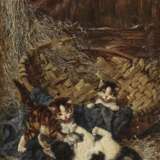 Drei spielende Kätzchen mit Weidenkorb. Adam d. J., Julius - фото 1