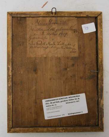 UNBEKANNTER KÜNSTLER: WALDBURGA ZELL, Öl auf Holz, gerahmt, frühes 19. Jahrhundert - photo 3