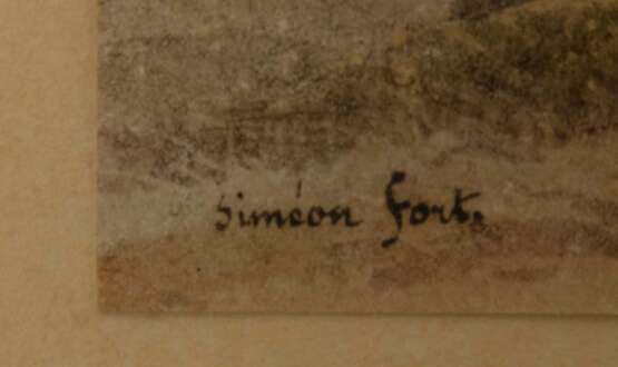 SIMÉON FORT, ANSICHT AUFS PIEMONT, Aquarell auf Papier, hinter Glas, signiert. - photo 4