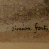 SIMÉON FORT, ANSICHT AUFS PIEMONT, Aquarell auf Papier, hinter Glas, signiert. - Foto 4