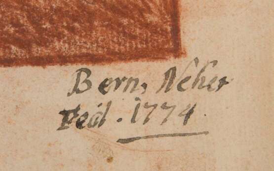 BERNHARD NEHER, JASON UND MEDEA, Rötelzeichnung/Notenpapier, hinter Glas, 1774. - Foto 6
