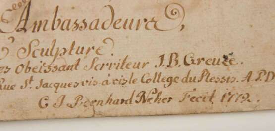 BERNHARD NEHER, BEIM LESEN DER BIBEL, Rötel/Notenpapier, hinter Glas, um 1760. - фото 7