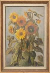 MONOGRAMMIST, Sonnenblumen, Öl/Platte, 19./20. Jahrhundert