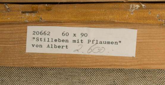 sig. ALBERT, STILLLEBEN MIT PFLAUMEN, Acryl/ Leinwand, 20. Jahrhundert - Foto 5
