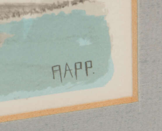 GINETTE RAPP, HAFENSZENE, Aquarell/Bleistift, Frankreich, 20. Jahrhundert - фото 2