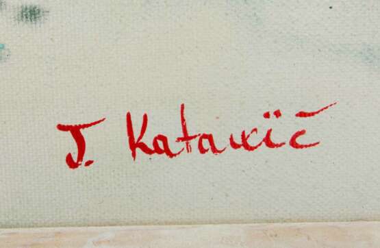KONV. J. KATAVIC, DREI NAIVE MALEREIEN, Acry/ Leinwand, Kroatien, 20. Jahrhundert - Foto 2