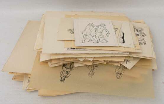 KONV. HANS FISCHER, Miniatur Zeichnungen, Tusche/Papier, Deutschland/Schweiz, 20. Jahrhundert - Foto 4