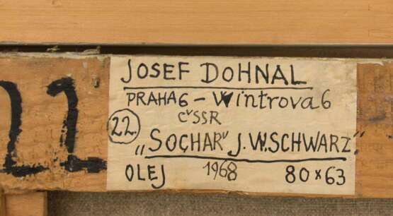 JOSEF DONAHL, HERRENPORTRAIT, Mischtechnik auf Leinwand, Prag 1968. - Foto 3