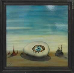 S.A. PETROV, "The fatal eggs", surrealistische Komposition, Öl/Platte, Russland, 1989.