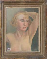 UNBEKANNTER KÜNSTLER, Frauenportrait, Öl/Platte, 1929.