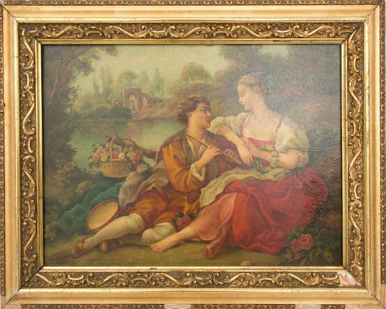 ENNANUEL DE KERVERSEAU, Zwei Darstellungen von Liebespaaren, Öl/ Platte, 19./20. Jahrhundert - photo 5