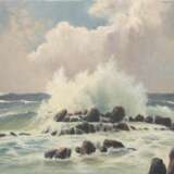 H.O. SCHIELE, Meeresbrandung, Öl/Leinwand, 19. Jahrhundert - Foto 1
