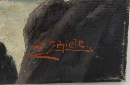H.O. SCHIELE, Meeresbrandung, Öl/Leinwand, 19. Jahrhundert - фото 2