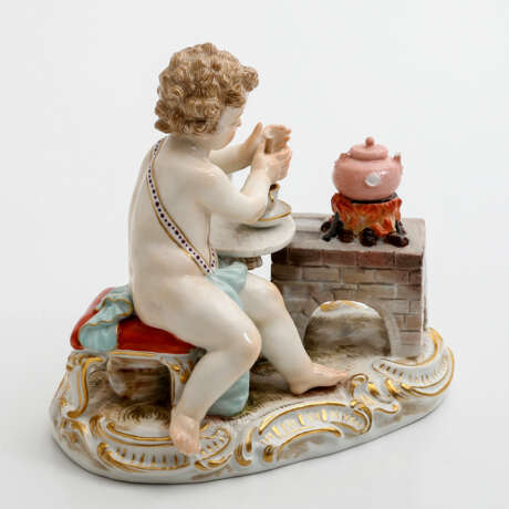 MEISSEN 'Amor, Kakao zubereitend', 19. Jahrhundert - photo 2