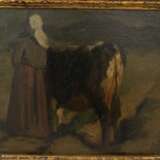 CARL ROUX, Bäuerin mit Kuh, Öl/Pappe, Deutschland, 19. Jahrhundert - фото 2