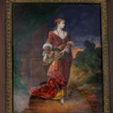 JULES SARLANDIE, Frauenportrait, Öl/Kupfer, Limoges, 20. Jahrhundert - Foto 2