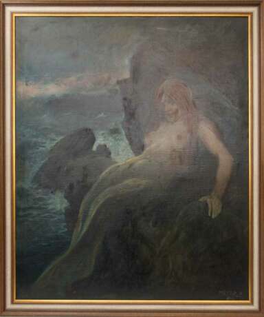 ARTHUR HEYES, Portrait einer Meerjungfrau, Öl/Leinwand, Österreich, 19./20. Jahrhundert - Foto 1