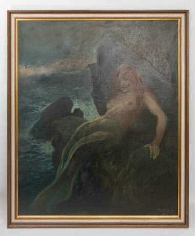 ARTHUR HEYES, Portrait einer Meerjungfrau, Öl/Leinwand, Österreich, 19./20. Jahrhundert - photo 2