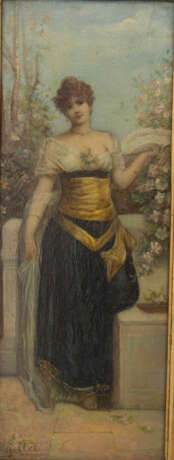 SIG. R.LANI UND GOBLET, Zwei Frauenportraits, Öl/LW, Öl/Platte, 19./20. Jahrhundert - Foto 3