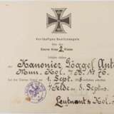 EISERNES KREUZ II KLASSE MIT VERLEIHUNGSURKUNDE, Anton Göggel, Deutschland, 1914. - фото 4