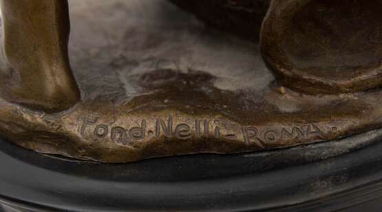 FOND. NELLI, Der Törichte, Bronze auf Holzphlinte, Rom 19./20. Jahrhundert - Foto 8