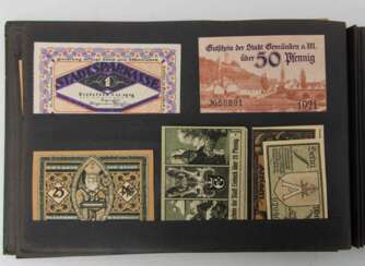 NOTGELD-ALBUM, Notgeld aus verschiedenen deutschen Städten, Anfang 20. Jahrhundert
