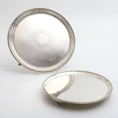 LONDON 2 Untersetzer (salver), 925 Silber, 19. Jahrhundert - Foto 1