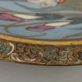 LIMOGES FRANCE, Goldstaffierter Porzellan-Zierteller in Messingfassung, Frankreich, 19. Jahrhundert - photo 3