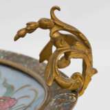 LIMOGES FRANCE, Goldstaffierter Porzellan-Zierteller in Messingfassung, Frankreich, 19. Jahrhundert - photo 4