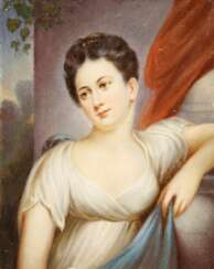 PLUMIER (Miniaturmaler 1. Hälfte 19. Jahrhundert), "Damenportrait",