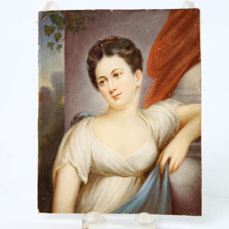 PLUMIER (Miniaturmaler 1. Hälfte 19. Jahrhundert), "Damenportrait", - Foto 2