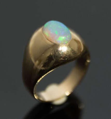 DAMENRING, 14k Gold mit Opal, 20. Jahrhundert - photo 2