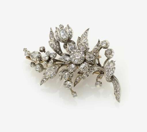 Diamantbrosche in Form eines Blumenbouquets - Foto 1
